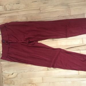Red Satin Jogger Pants